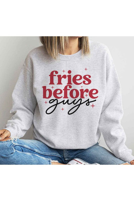 FRIES BEFORE GUYS PLUS SIZE SWEATSHIRT