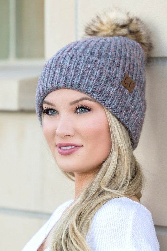 CC Cozy Marled Pom Beanie