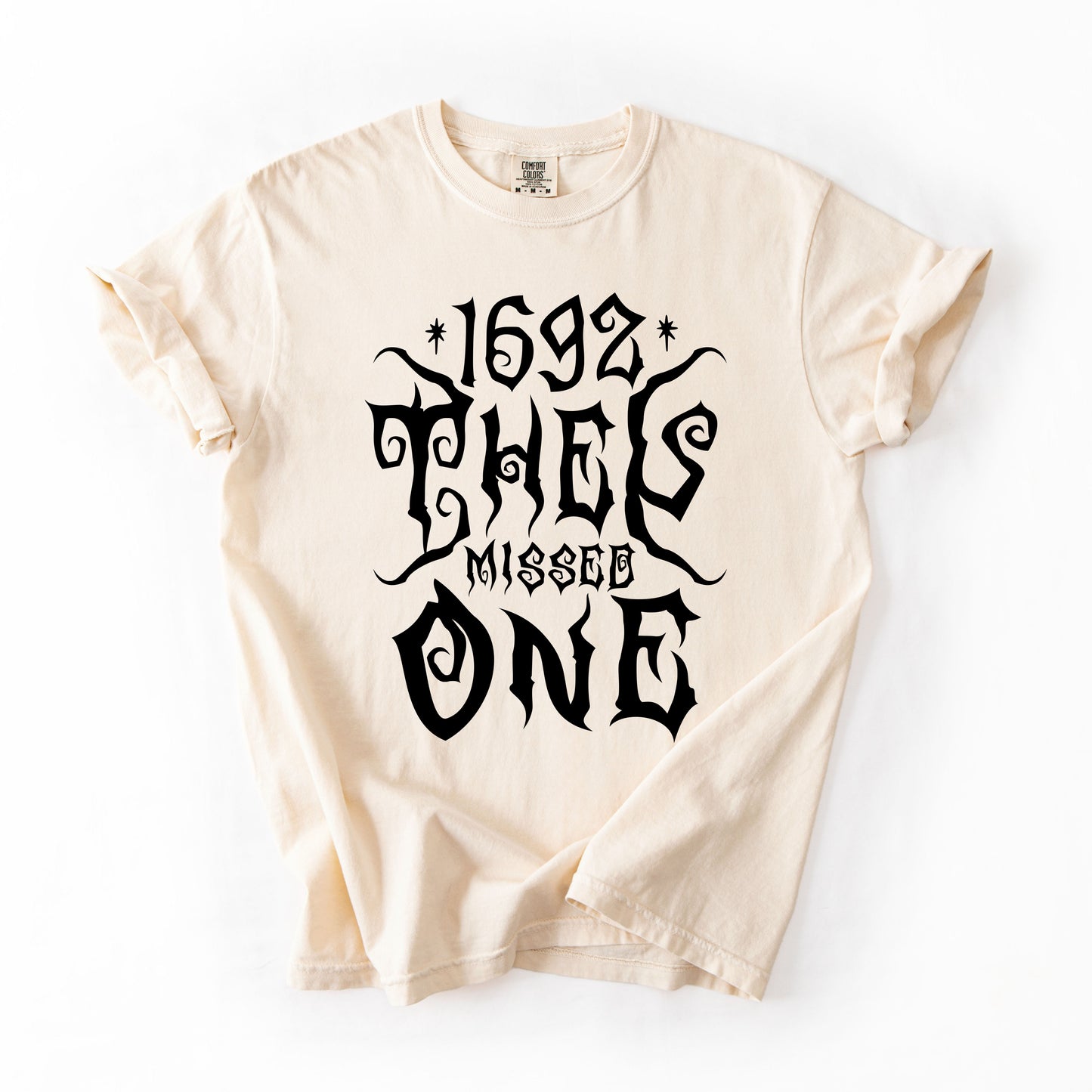1692 They Missed One Salem Spooky Halloween Witch Shimmering Ghost Comfort Colors Tee