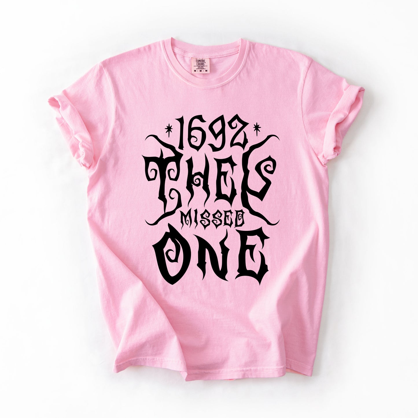 1692 They Missed One Salem Spooky Halloween Witch Shimmering Ghost Comfort Colors Tee