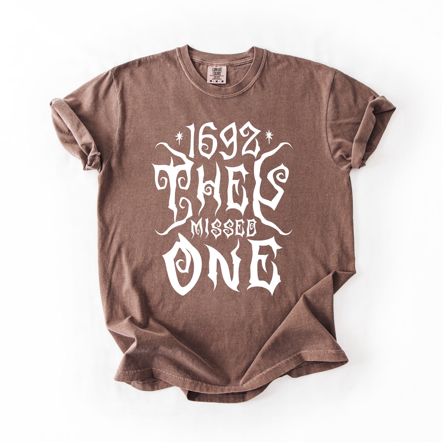 1692 They Missed One Salem Spooky Halloween Witch Shimmering Ghost Comfort Colors Tee