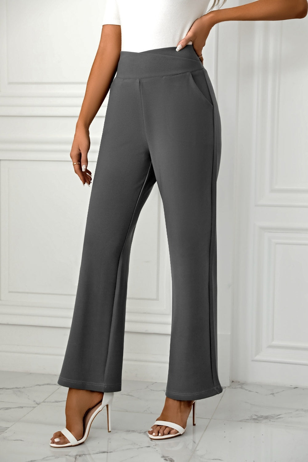 High Waist Straight Leg Pants