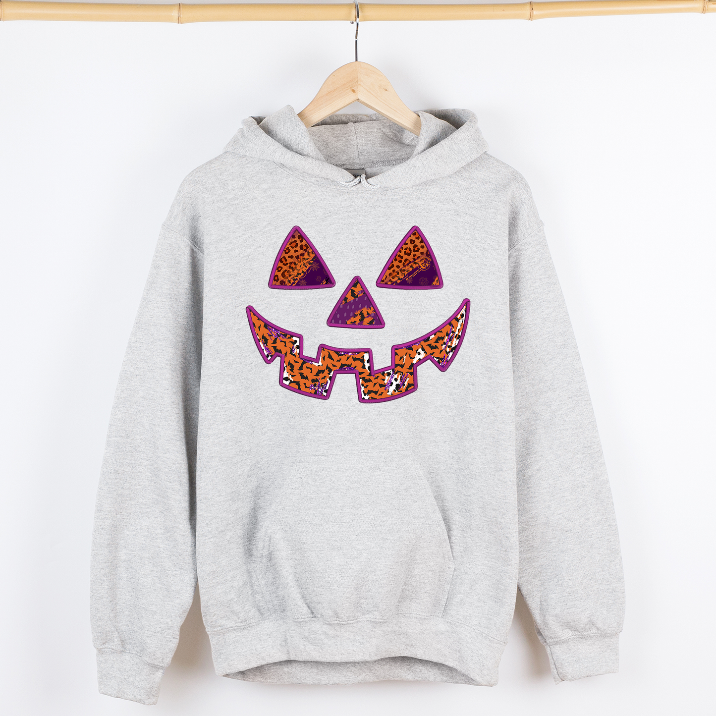 Jack-O-Lantern Iconic Halloween Retro Vintage Spooky Autumn Cozy Hooded Sweatshirt