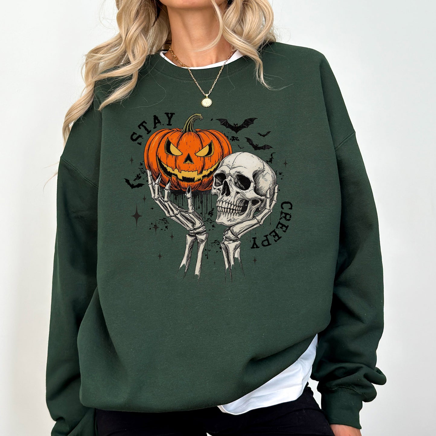 What If The Anxious Skeleton Ghost Western Vintage Halloween Spooky Graphic Sweatshirt