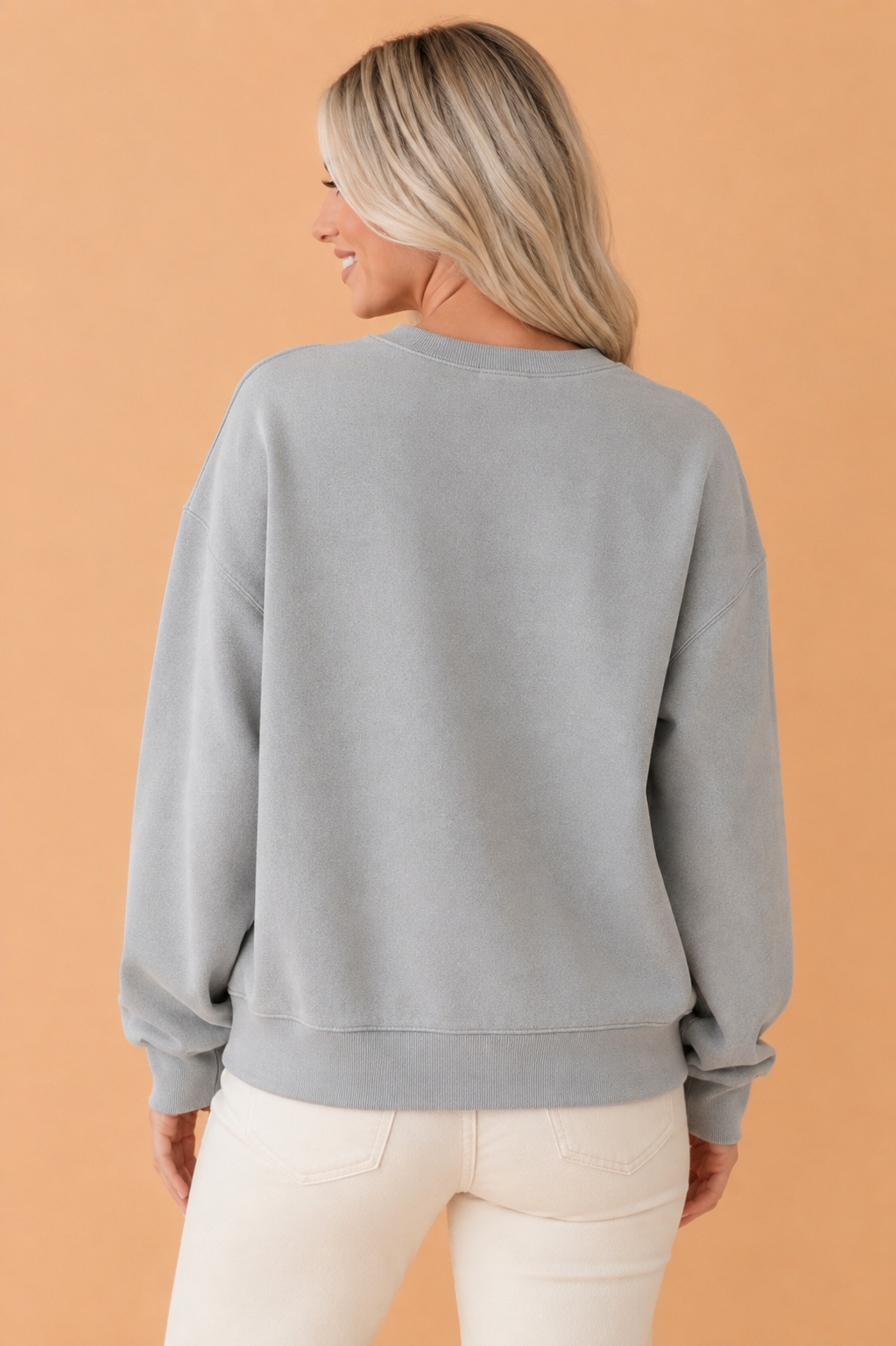 PRAY Embroidered Patchwork Drop Shoulder Sweatshirt
