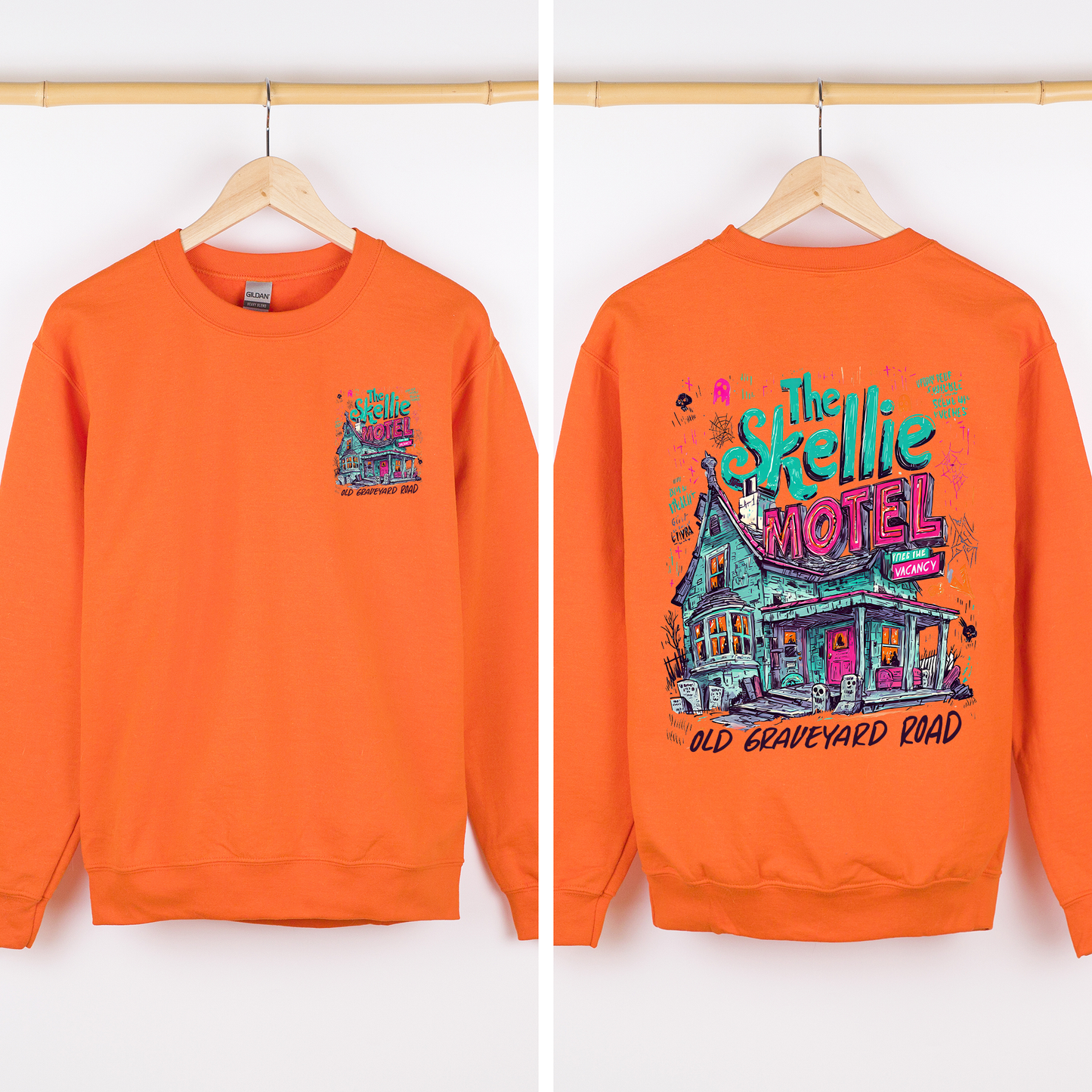 The Skellie Motel Halloween Front And Back Spooky Witches Limited Edition Sweatshirt