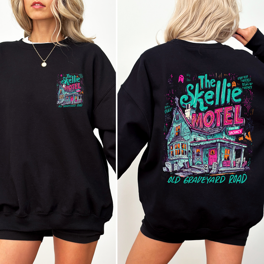 The Skellie Motel Halloween Front And Back Spooky Witches Limited Edition Sweatshirt