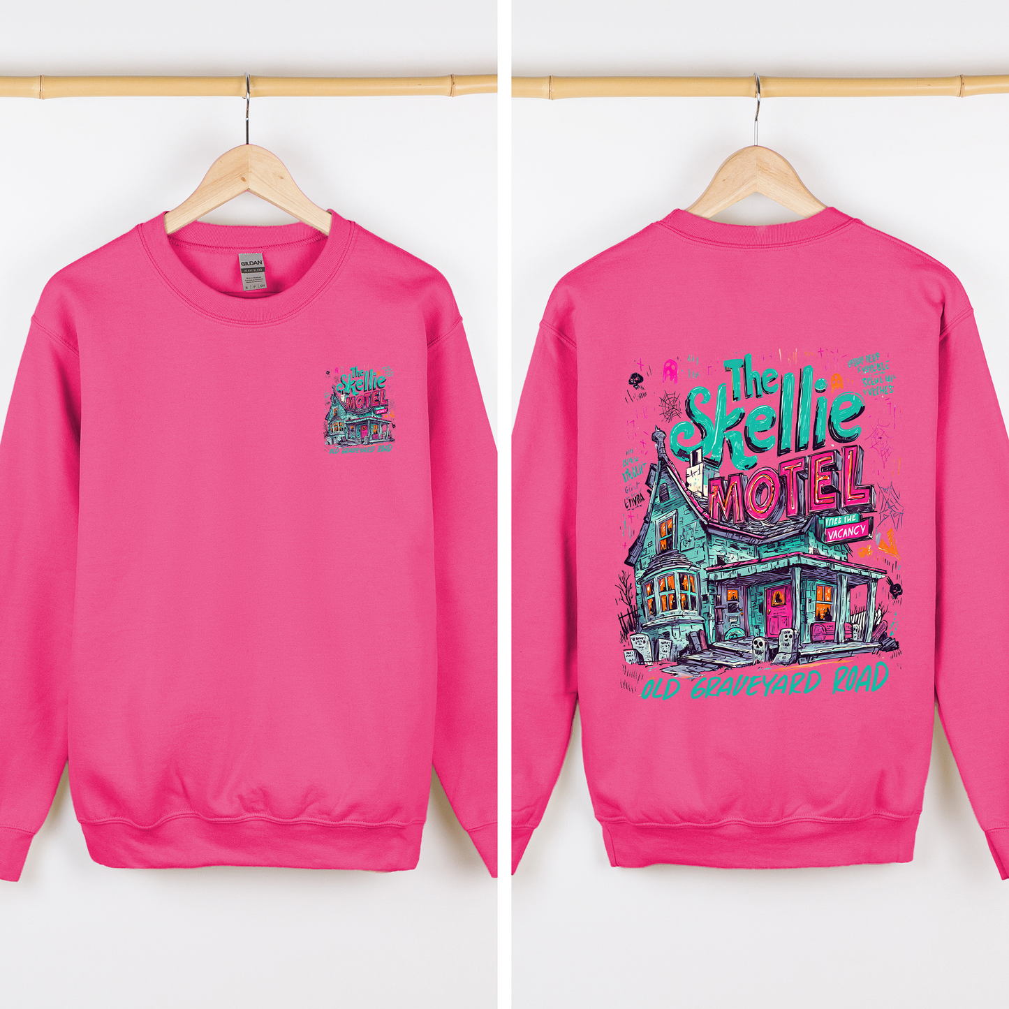 The Skellie Motel Halloween Front And Back Spooky Witches Limited Edition Sweatshirt