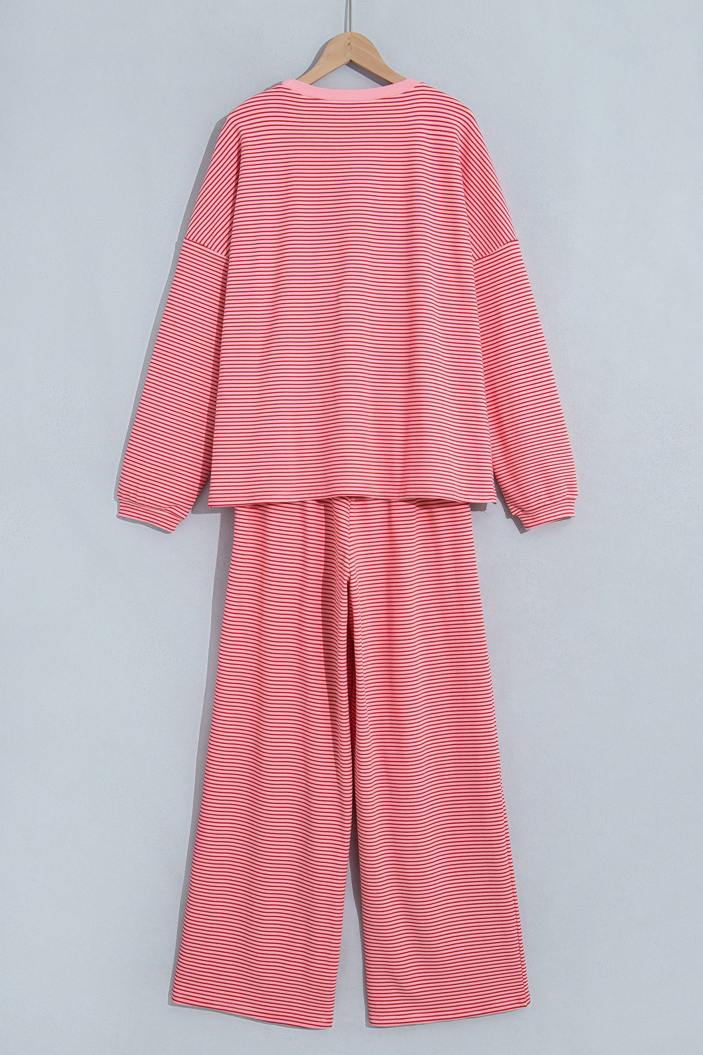 Stripe Oversized Long Sleeve Top & Pants Set
