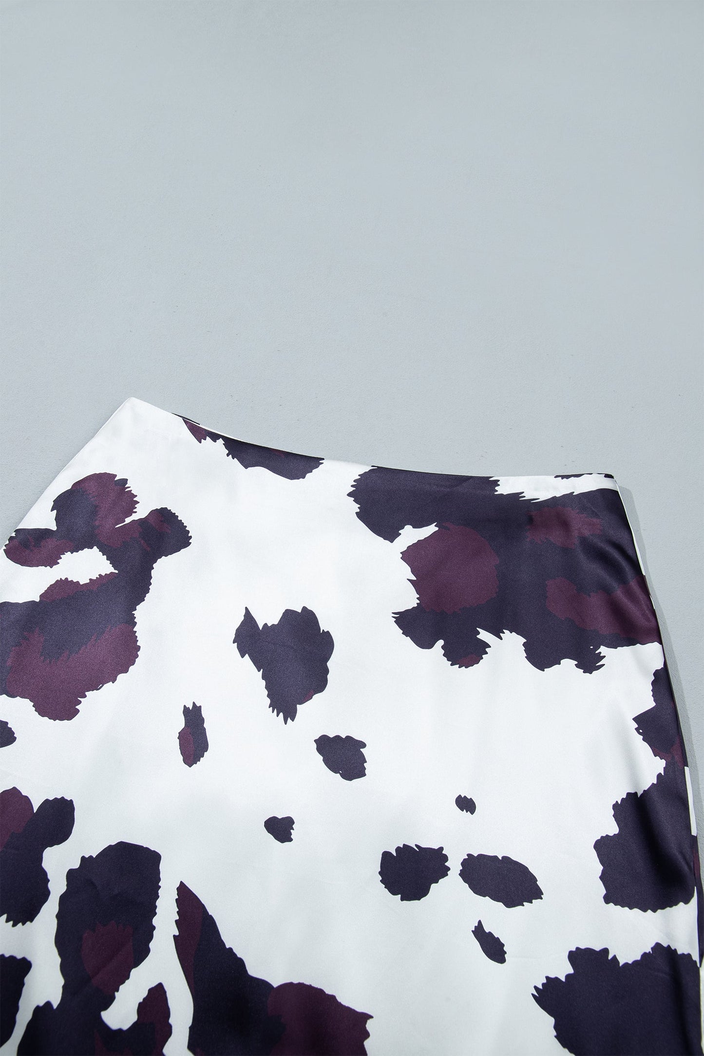Western Abstract Cow Zip-Up High Waist Midi Skirt