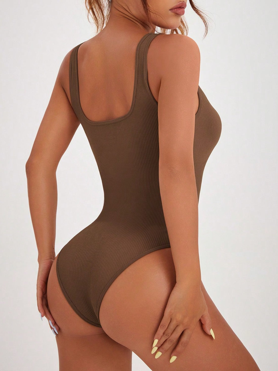 Scoop Neck Wide Strap Active Bodysuit